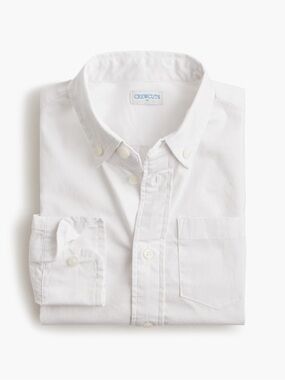 NWT! J Crew Factory - Crewcuts Boy’s Long-Sleeve Flex Washed Shirt - White - 6/7